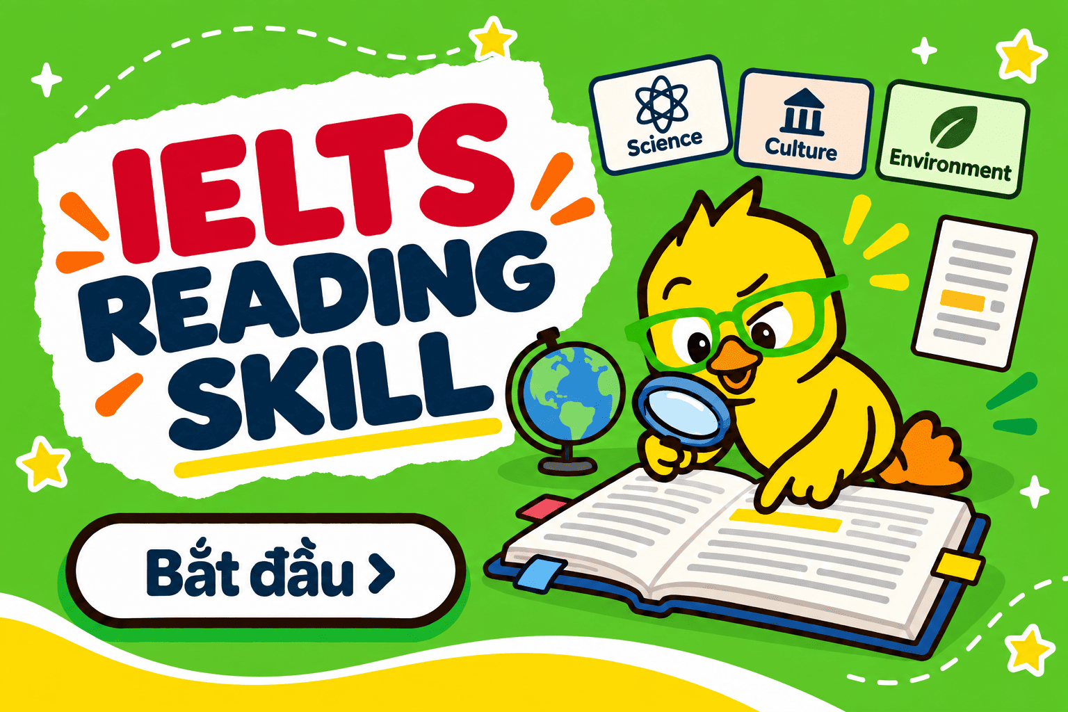 IELTS Reading trên dukzi.com — giao diện Split View và tra từ điển ngay trong bài đọc