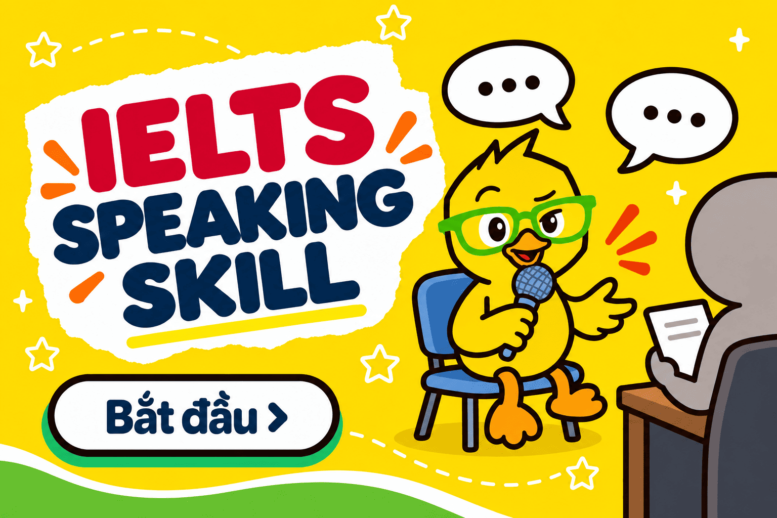 IELTS Speaking trên dukzi.com — phòng thi ảo Live Mode với giám khảo AI