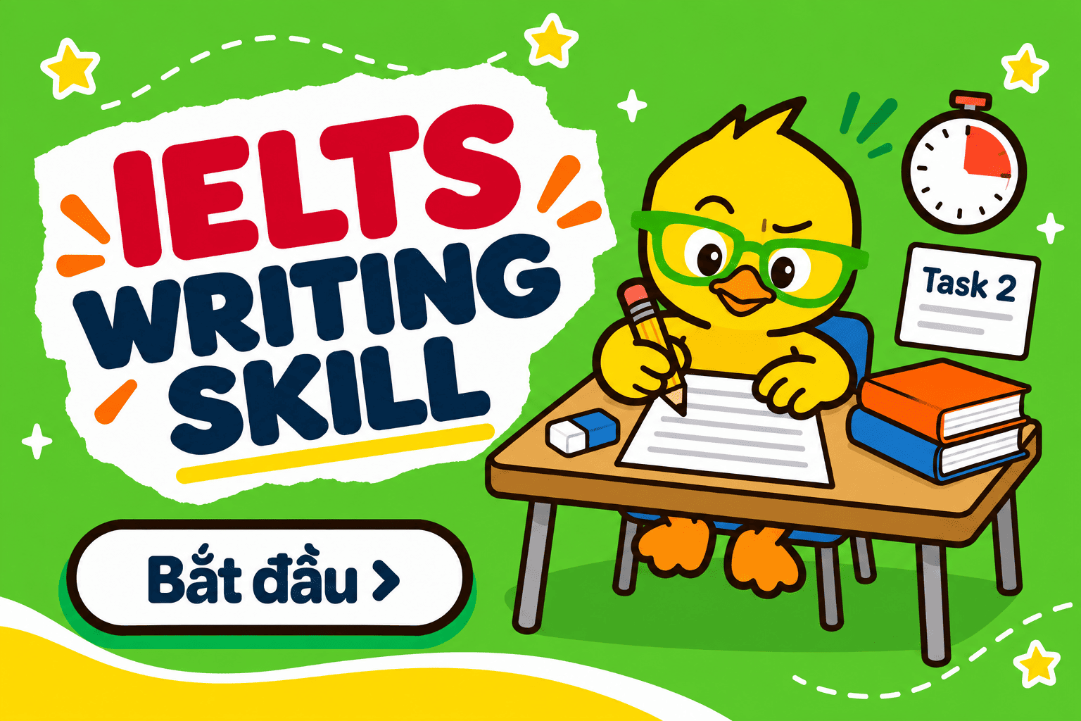 IELTS Writing trên dukzi.com — AI chấm Task 1 và Task 2 theo 4 tiêu chí