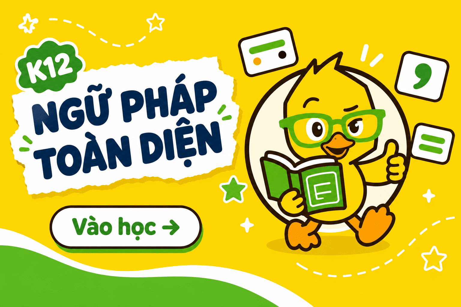 Khoá ngữ pháp tiếng Anh THPT toàn diện trên dukzi.com — 28 chuyên đề miễn phí